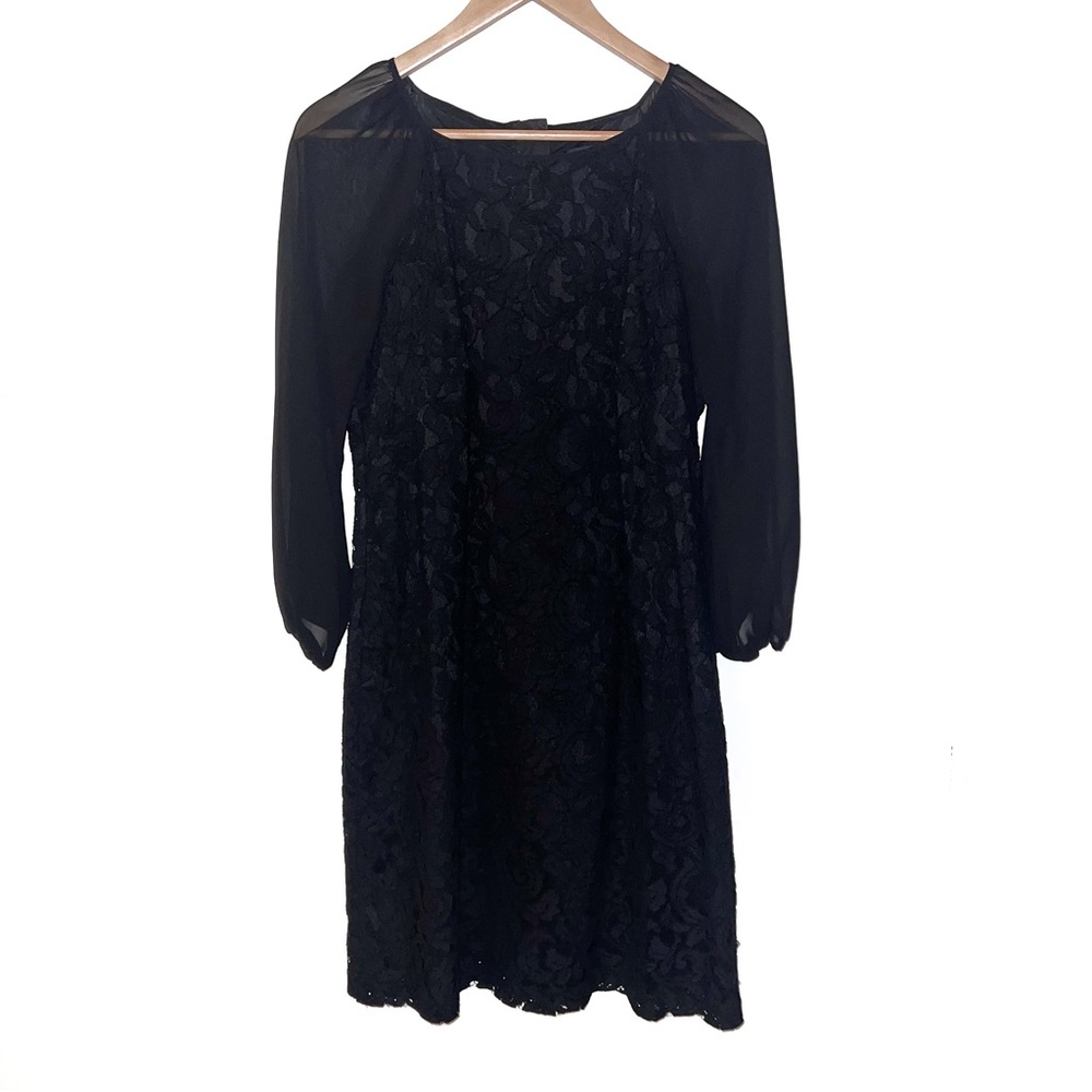 Adrianna Papell Black Lace Mini Dress